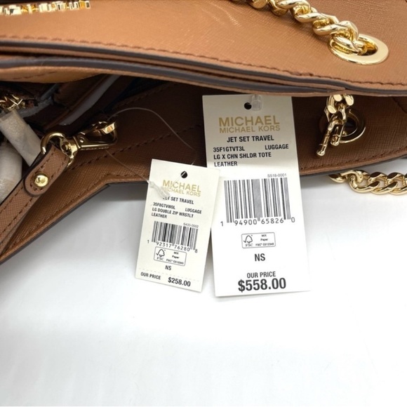 Michael Kors LG X Chain Shoulder Tote Bag & Double Zip Wallet Wristlet Luggage - Picture 10 of 10